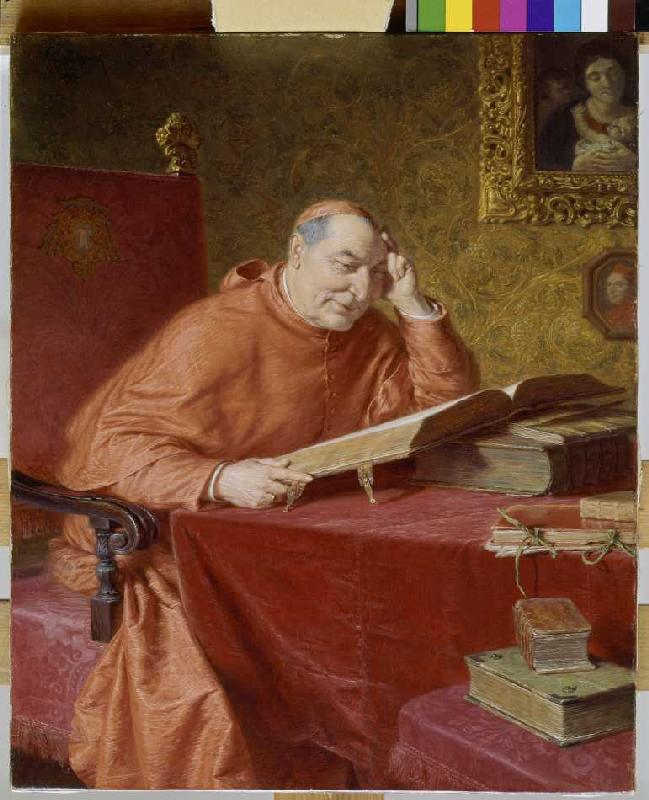 Lesender Kardinal. from Eduard Grützner