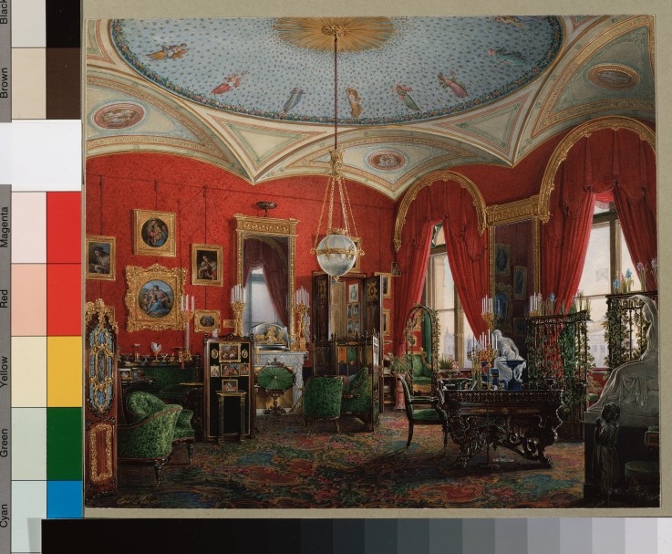 The Study of Empress Alexandra Fyodorovna in the Winter Palace from Eduard Hau