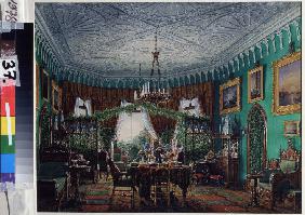 The Drawing Room of Empress Alexandra in the Cottage Palace in Peterhof