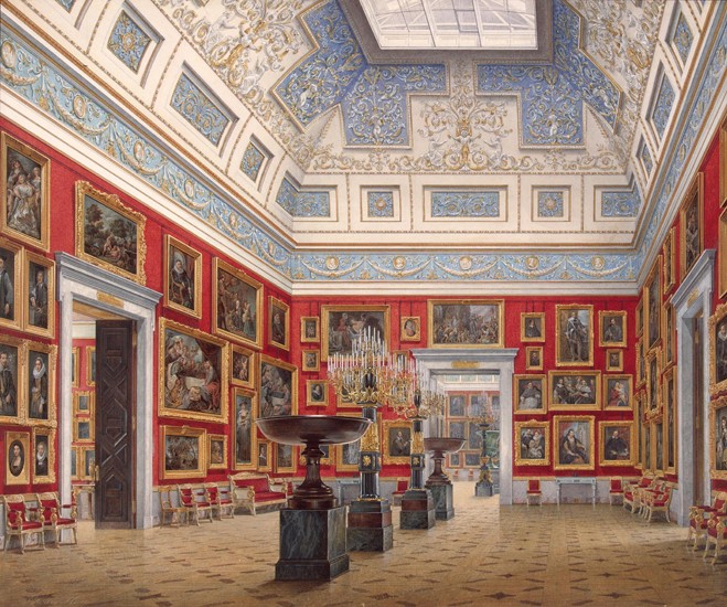 Interiors of the New Hermitage. The Room of Flemish painting from Eduard Hau
