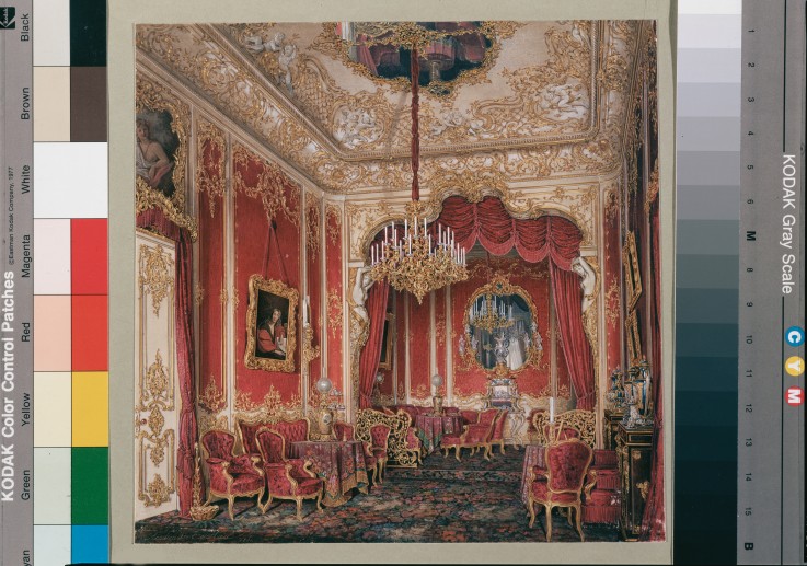 Interiors of the Winter Palace. The Boudoir of Empress Maria Alexandrovna from Eduard Hau