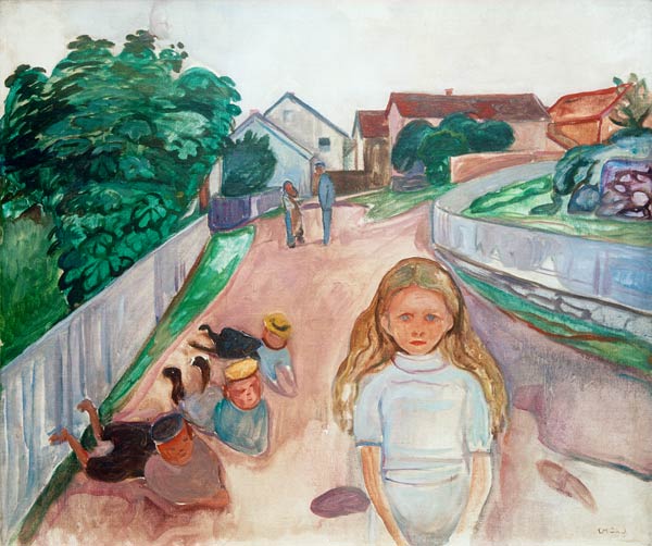 Children Playing in the Street in Asgardstrand from Edvard Munch