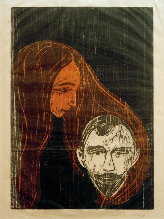 Male Head with Woman's Hair from Edvard Munch