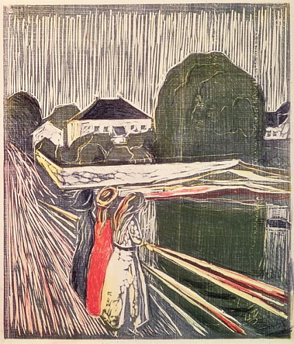 Young Girls on a Bridge from Edvard Munch