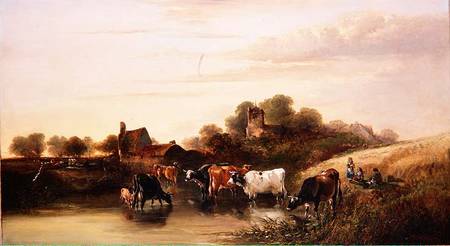 The Watering Place, scene in Devonshire from Edward Charles Williams