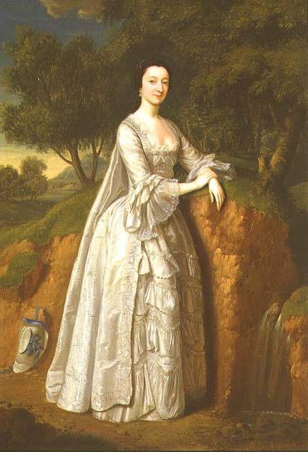 Elizabeth Montague standing in a Wooded Landscape from Edward Haytley