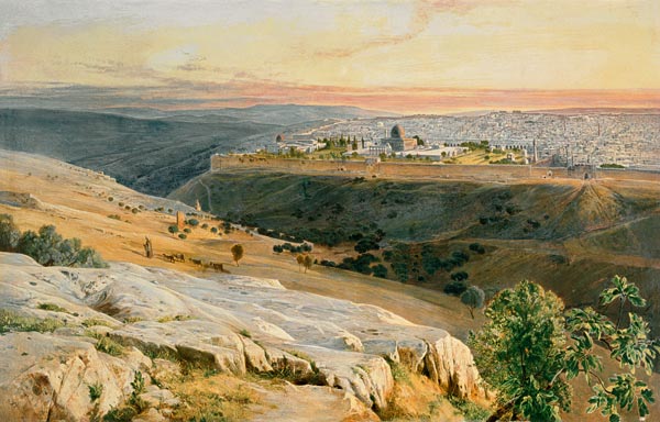 Jerusalem from the Mount of Olives from Edward Lear