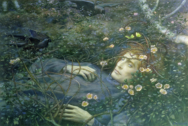 'Oh What's That in the Hollow?' from Edward Robert Hughes