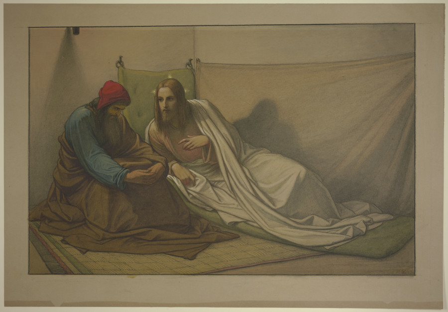 Christus und Nikodemus: Nächtliche Lehre (erste Komposition) from Edward von Steinle
