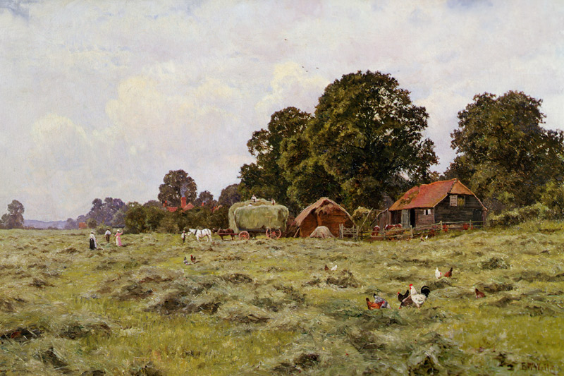 Haymaking in Fittleworth, Sussex from Edward Wilkins Waite