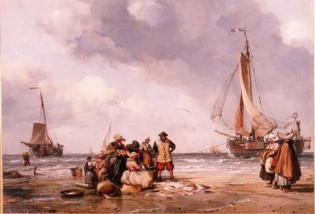Fisherfolk Counting the Catch from Edward William Cooke