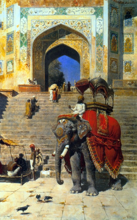 Royal Elephant at the Gateway to the Jami Masjid, Mathura from Edwin Lord Weeks