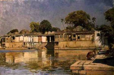 Palace and Lake at Sarkeh, near Ahmedabad, India from Edwin Lord Weeks