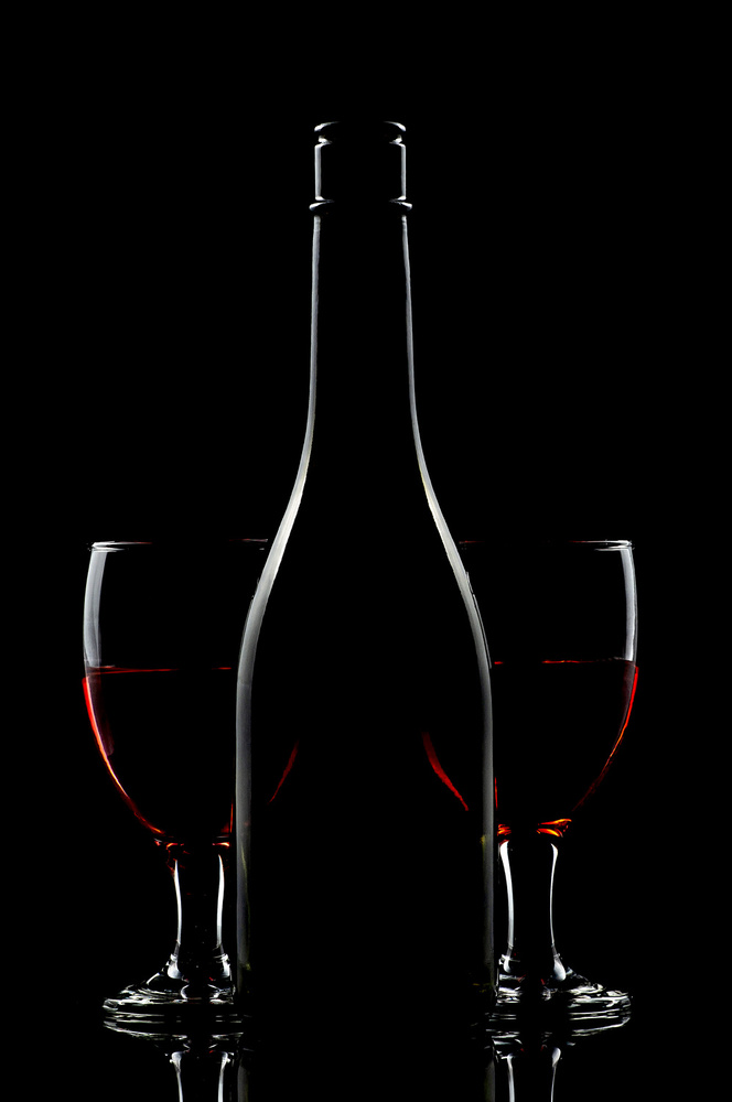 Bottle and two red wine from Edy Pamungkas