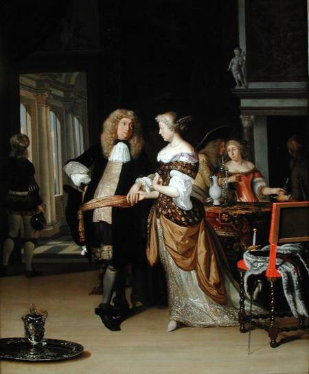 The Betrothal: A Young Couple in an Elegant Interior from Eglon Hendrick van der Neer