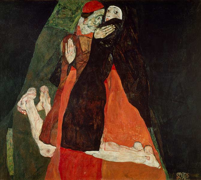 Cardinal and nun (Liebkosung) from Egon Schiele