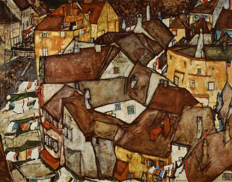 Krumau house bend (the little city of V) from Egon Schiele