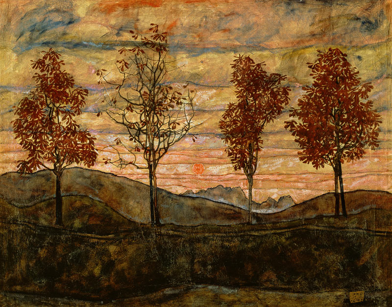 Four trees from Egon Schiele