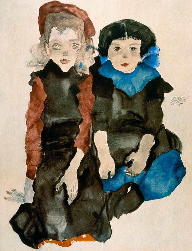 Two little girls from Egon Schiele