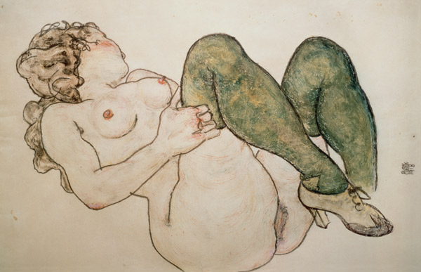 Act with green stockings from Egon Schiele