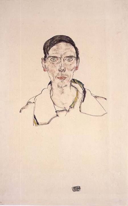 Portrait of a young man wearing sports clothes from Egon Schiele