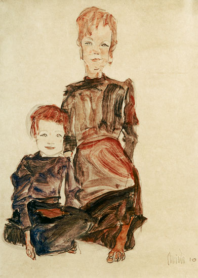 Two proletarian children from Egon Schiele