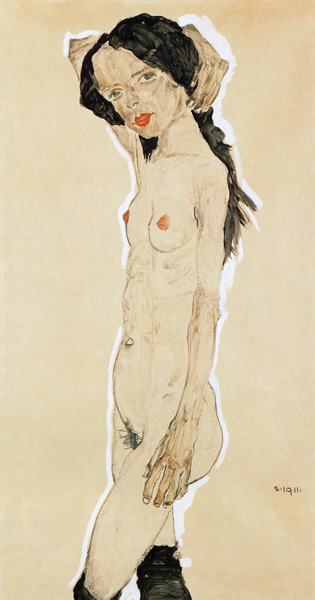 Stationary act from Egon Schiele