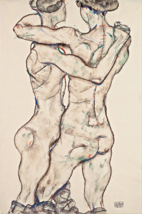 Naked Girls Embracing from Egon Schiele