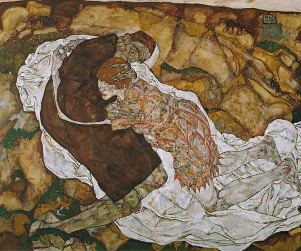 Death and girl (man and girl) from Egon Schiele