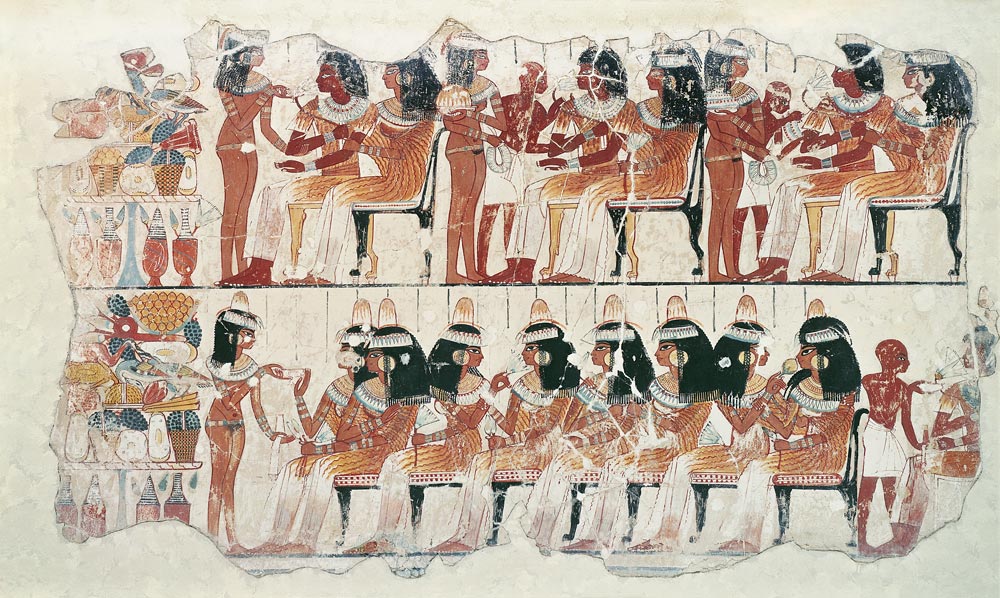Banquet scene, from Thebes from Egyptian