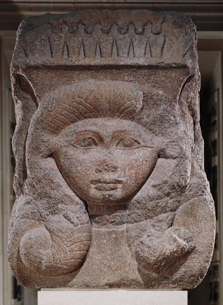 Capital with the head of Hathor usurped by Osorkon II (c.883-855 BC) from Bubastis, Middle Kingdom from Egyptian