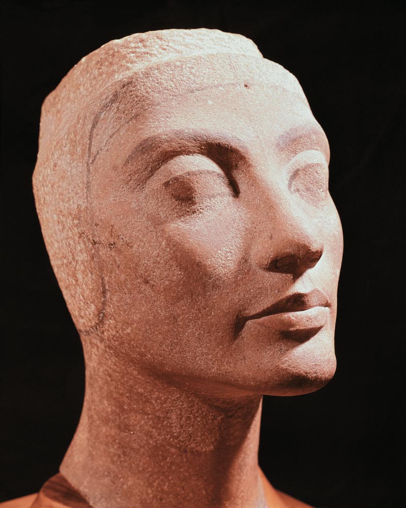 Unfinished head of Nefertiti, New Kingdom from Egyptian