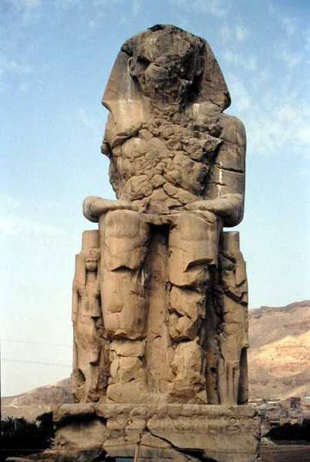 One of the Colossi of Memnon, statues of Amenhotep III from Egyptian