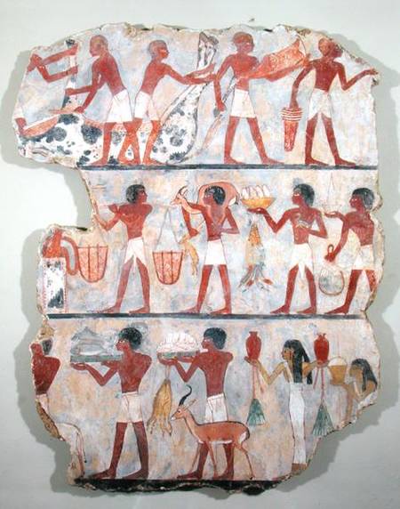Scene of butchers and servants bringing offerings, from the Tomb of Onsou from Egyptian