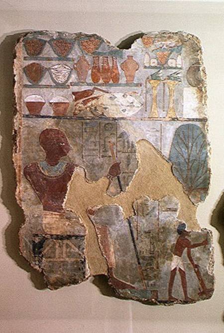 The scribe Unsou overseeing the workers in the fields, from the Tomb of Unsou, East Thebes, New King from Egyptian