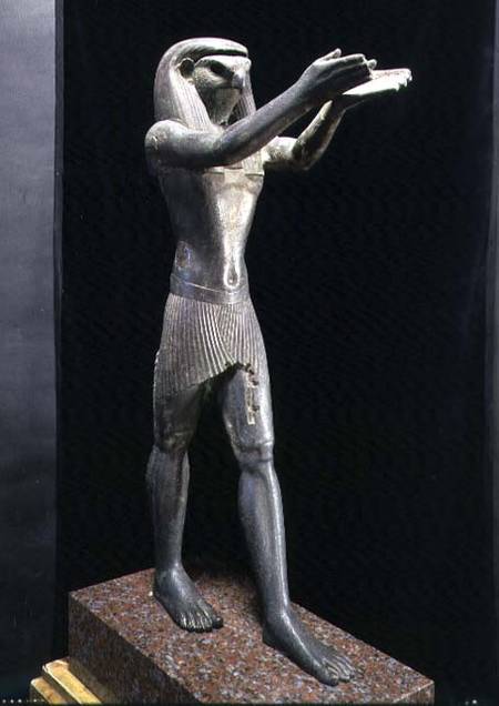 Statue of the God Horus Making a Drink Offering, Third Intermediate Perios from Egyptian