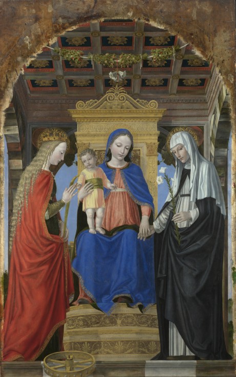 The Virgin and Child with Saint Catherine of Alexandria and Saint Catherine of Siena from eigentl. Ambrogio da Fossano um Bergognone