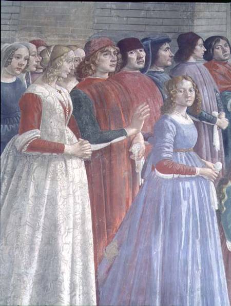 Florentine Onlookers, from the Cycle of St. Francis, Sassetti Chapel from  (eigentl. Domenico Tommaso Bigordi) Ghirlandaio Domenico