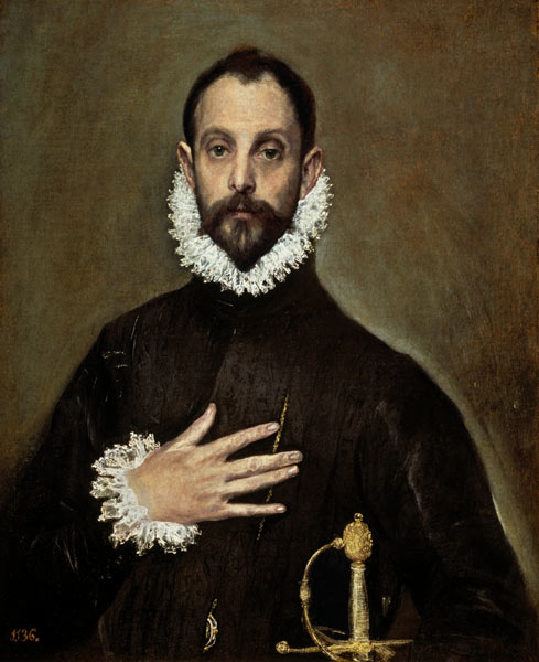 A Nobleman with his Hand on his Chest from El Greco (aka Dominikos Theotokopulos)