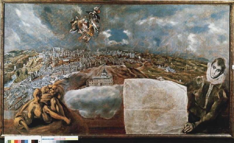 View and plan of Toledo from El Greco (aka Dominikos Theotokopulos)