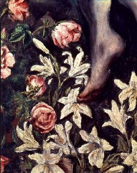 The Assumption of the Virgin, detail of flowers
