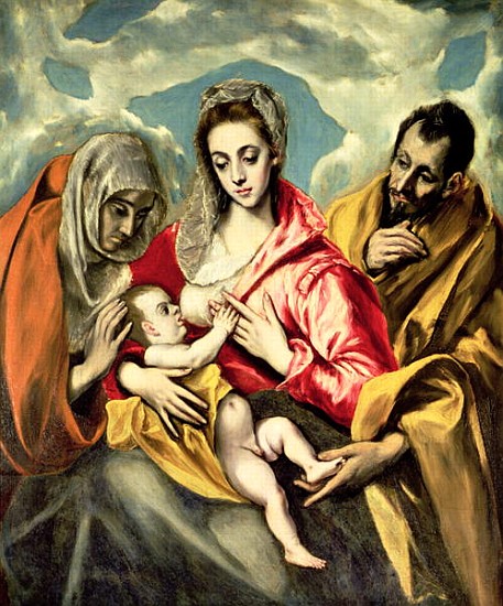 Virgin and Child with SS. Anne and Joseph, 1587-96 from El Greco (aka Dominikos Theotokopulos)