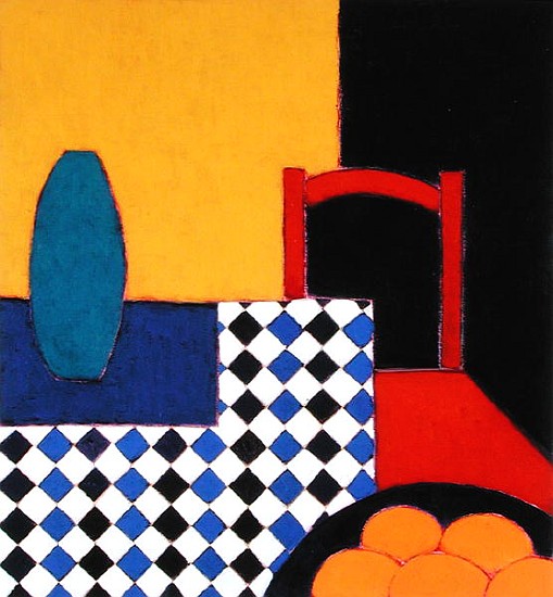 Still life with Red Chair, 2002 (acrylic on paper)  from Eithne  Donne