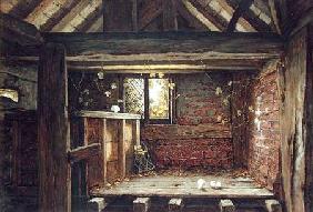 Among the Rafters, Speke Hall, Liverpool  on paper on
