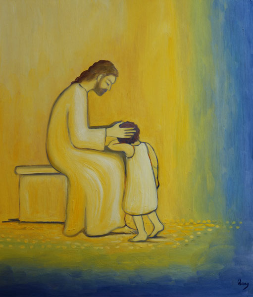When we repent of our sins Jesus Christ looks on us with tenderness, 1995 (oil on panel)  from Elizabeth  Wang