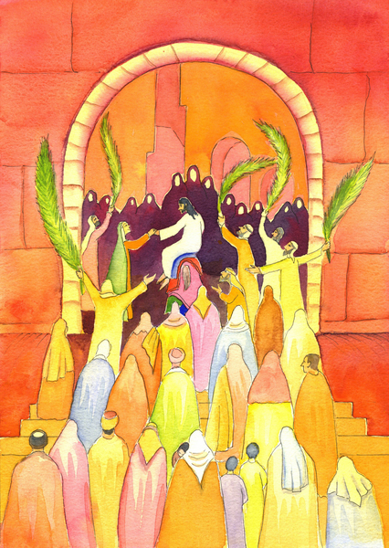 Jesus enters Jerusalem in procession (Palm Sunday) from Elizabeth  Wang