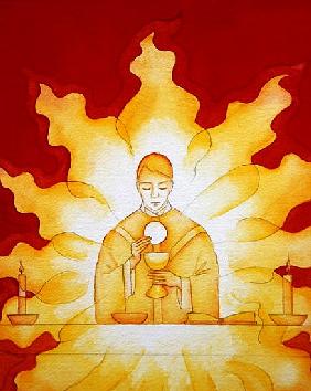The Presence of Jesus Christ in the Holy Eucharist is like a consuming fire, 2003 (w/c on paper) 