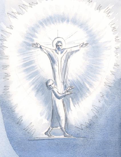 When a soul is empty of all vain desires, Christ fills it with His light, in Holy Communion  and as 