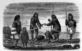 Tuski and Mahlemuts Trading for Oil, from 'Alaska and its Resources', by William H. Dall, engraved b