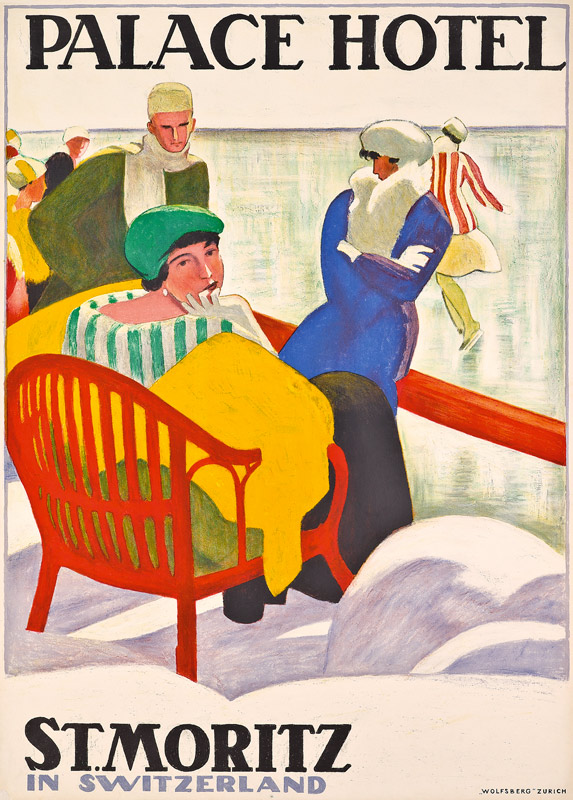 Poster advertising the Palace Hotel at St. Moritz from Emil Cardinaux